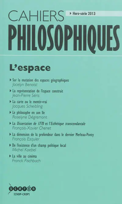 Cahiers philosophiques, hors série. L'espace