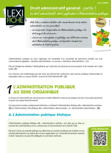 Droit administratif général. Vol. 1. Le droit administratif : droit applicable à l'administration publique