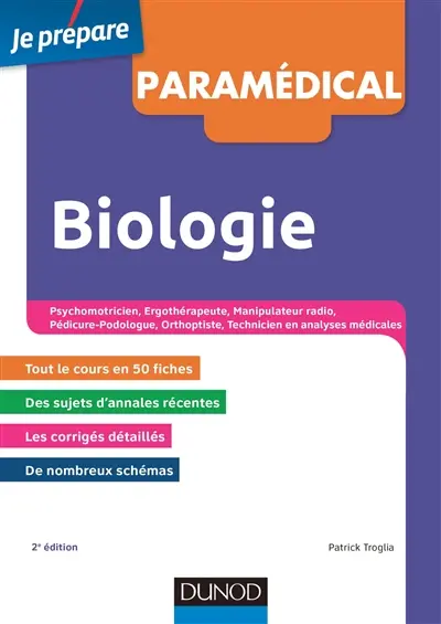 Biologie : psychomotricien, ergothérapeute, manipulateur radio, pédicure-podologue, orthoptiste, technicien en analyses médicales