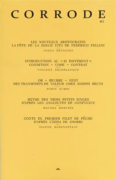 Corrode : revue de critique et création littéraire, n° 1