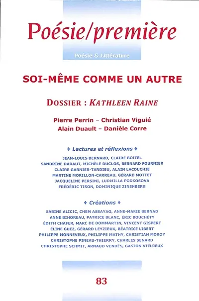 Poésie première, n° 83. Soi-même comme un autre