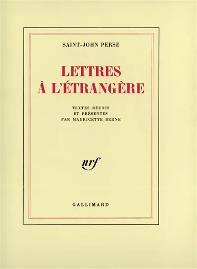 Lettres à l'étrangère