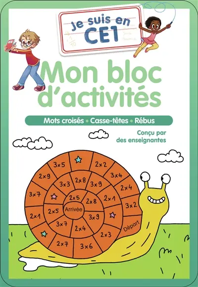Je suis en CE1 : mon bloc d'activités : mots croisés, casse-têtes, rébus