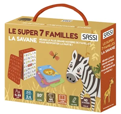 Le super 7 familles : la savane : réunis le plus grand nombre de familles pour remporter la partie !