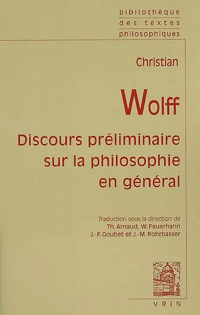 Discours préliminaire sur la philosophie en général