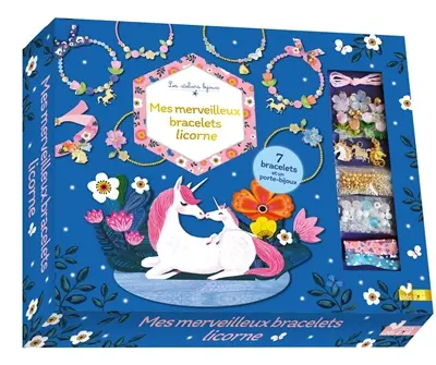 Mes merveilleux bracelets licornes : coffret avec support à bijoux et accessoires