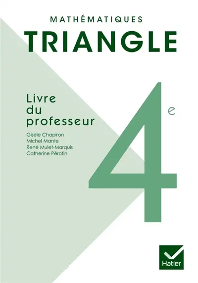 Mathématiques, 4e : livre du professeur
