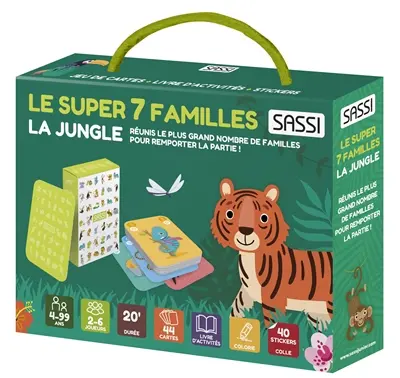 Le super 7 familles : la jungle : réunis le plus grand nombre de familles pour remporter la partie !