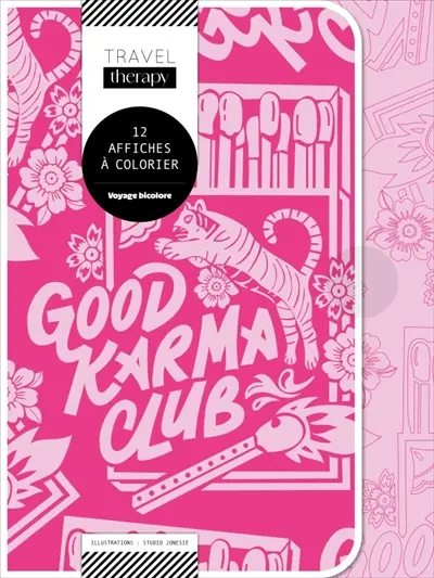 Voyage bicolore : 12 affiches à colorier