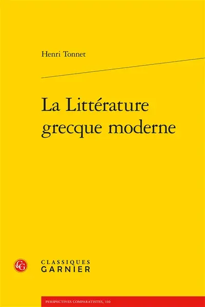 La littérature grecque moderne