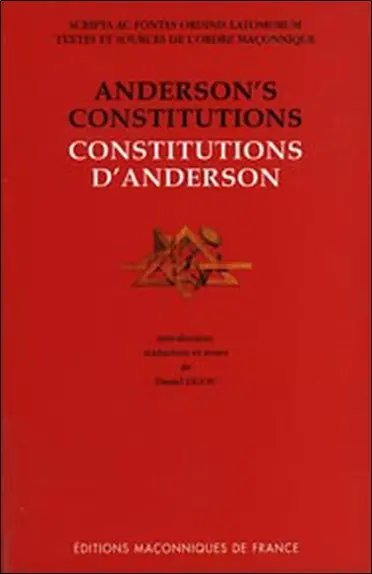 Anderson's constitutions. Constitutions d'Anderson
