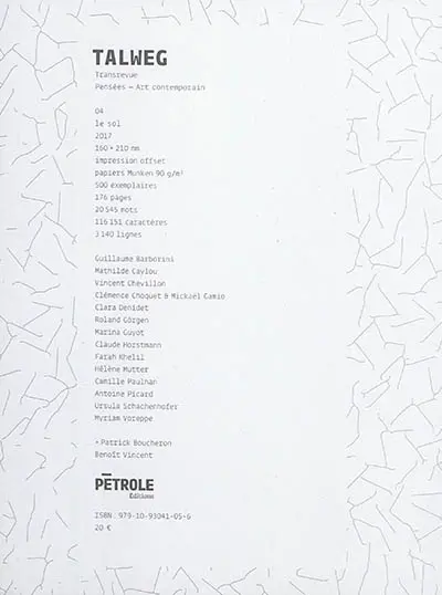 Talweg, n° 4. Le sol