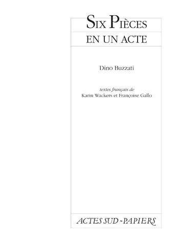 Six pièces en un acte