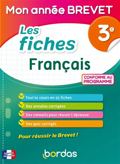 Les fiches français 3e : conforme au programme