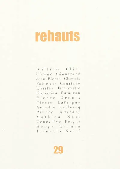 Rehauts, n° 29