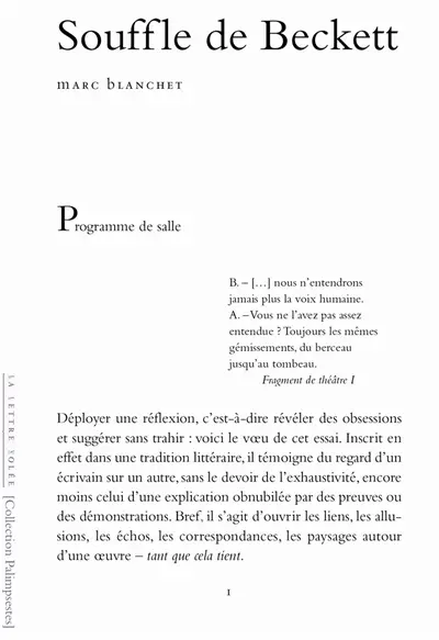 Souffle de Beckett