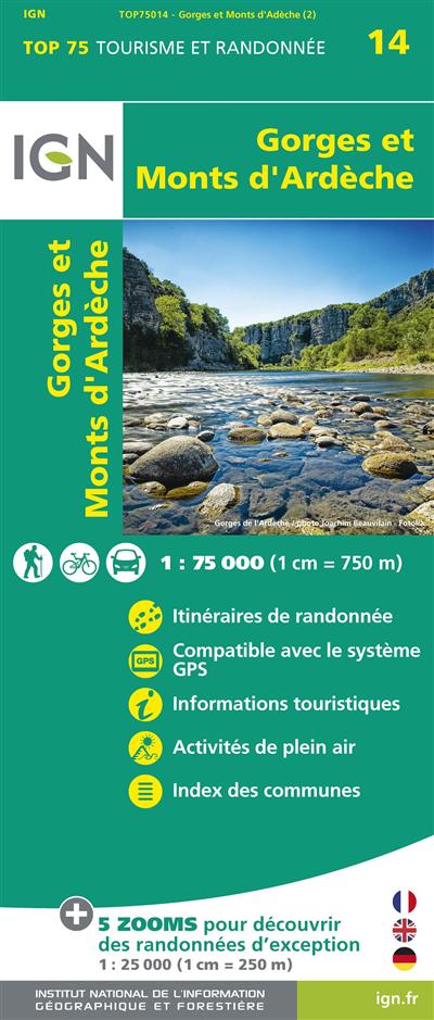 TOP75014 GORGES ET MONTS D'ARDECHE