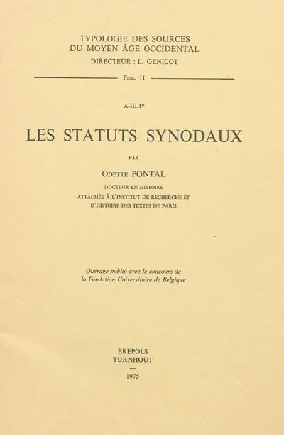 Les statuts synodaux