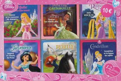 Disney princesses : 12 livres, histoires + coloriages