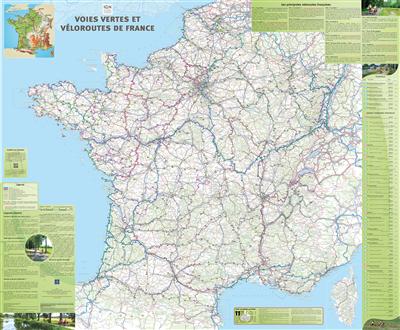 POSTER VOIES VERTES VELOROUTES PLASTIFIE 98 CM X 119 CM