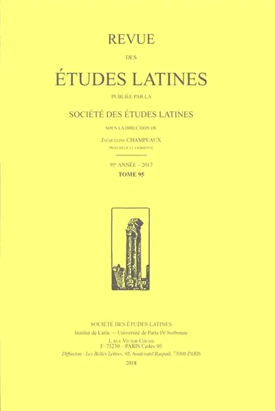 Revue des études latines, n° 95