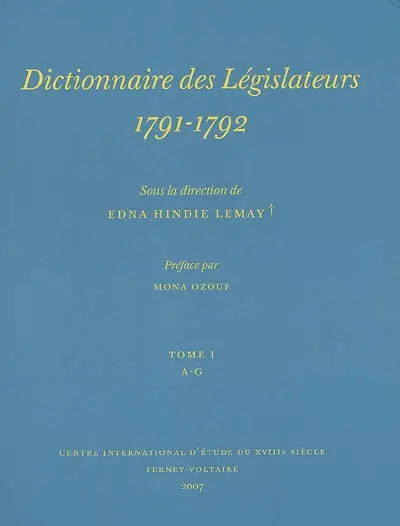 Dictionnaire des législateurs, 1791-1792
