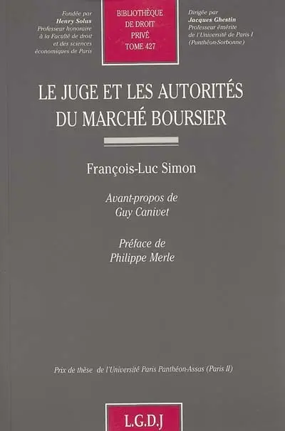 Le juge et les autorités du marché boursier