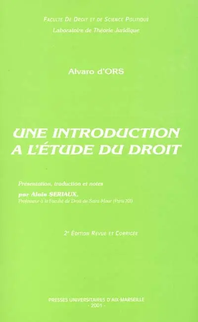Une introduction à l'étude du droit