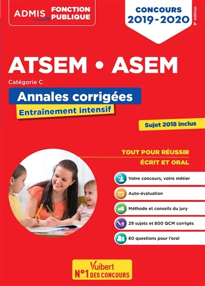 ATSEM, ASEM, concours 2019-2020 : catégorie C : annales corrigées, sujets 2018 inclus