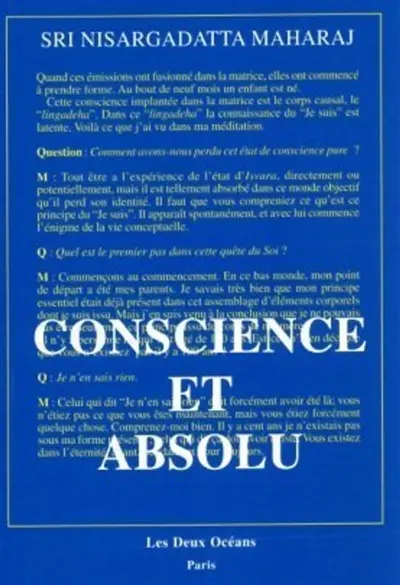 Conscience et absolu : l'enseignement final de Sri Nisargadatta Maharaj