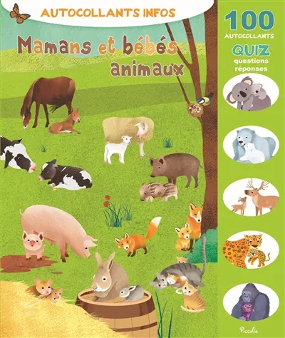 Mamans et bébés animaux : autocollants infos