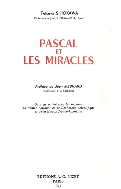 Pascal et les miracles