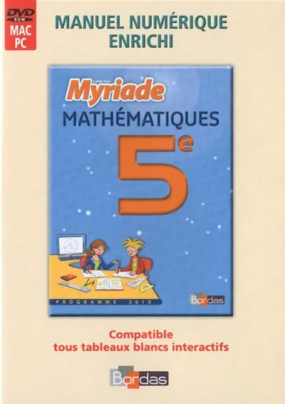 Mathématiques 5e : manuel vidéo-projetable enrichi : usage collectif en classe