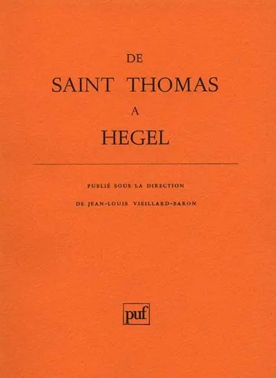 De saint Thomas à Hegel