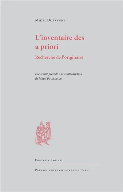 L'inventaire des a priori : recherche de l'originaire