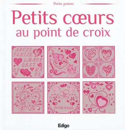 Petits coeurs au point de croix