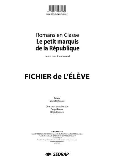 Le petit marquis de la République : fichier de l'élève