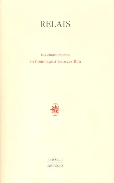 Relais : dix études réunies en hommage à Georges Blin