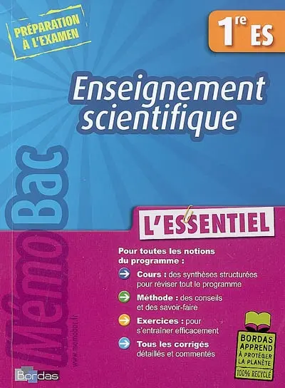 Enseignement scientifique : 1re ES