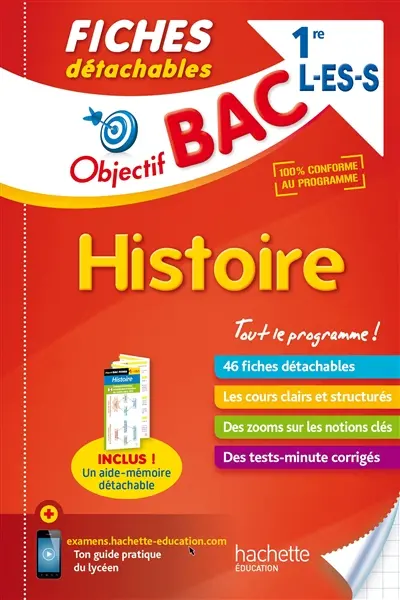 Histoire 1re L, ES, S : 46 fiches détachables