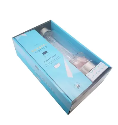 Coffret Crystal Bottle : Quartz rose : ressourcez-vous grâce à l'énergie des cristaux