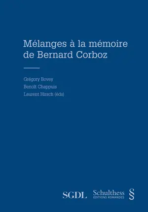 Mélanges à la mémoire de Bernard Corboz
