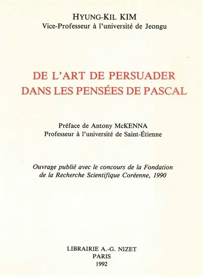 De l'art de persuader dans les Pensées de Pascal