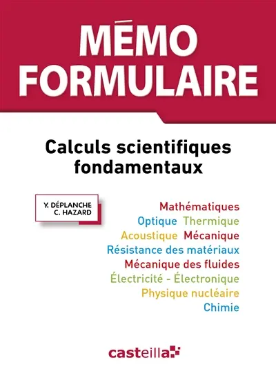 Mémo formulaire : calculs scientifiques fondamentaux
