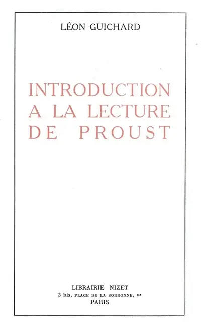 Introduction à la lecture de Proust