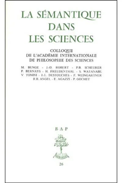 La Sémantique dans les sciences : colloque