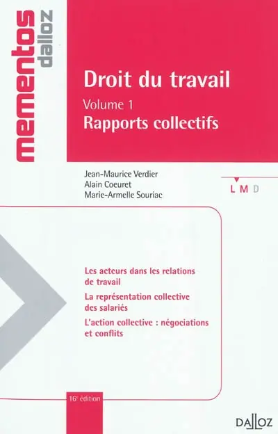 Droit du travail. Vol. 1. Rapports collectifs