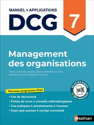 Management des organisations, DCG 7 : manuel & applications : nouveau programme