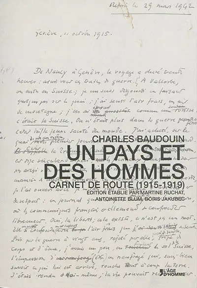 Un pays et des hommes : carnet de route (1915-1919)