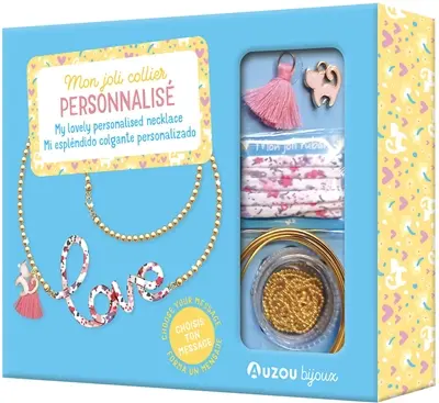 Mon joli collier personnalisé. My lovely personalized necklace. Mi esplendido colgante personalizado